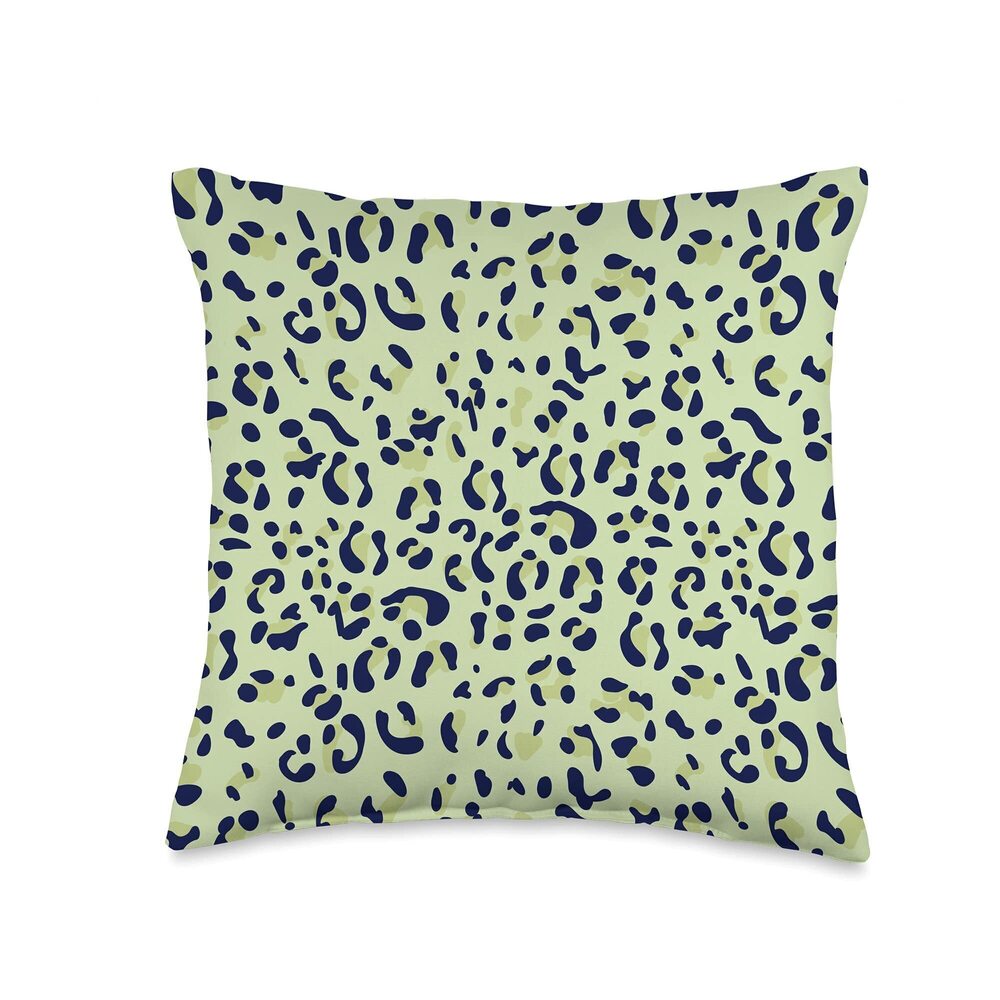 8395 Leopard Animal Print Pattern Cute Cheetah Green Spots Design Throw